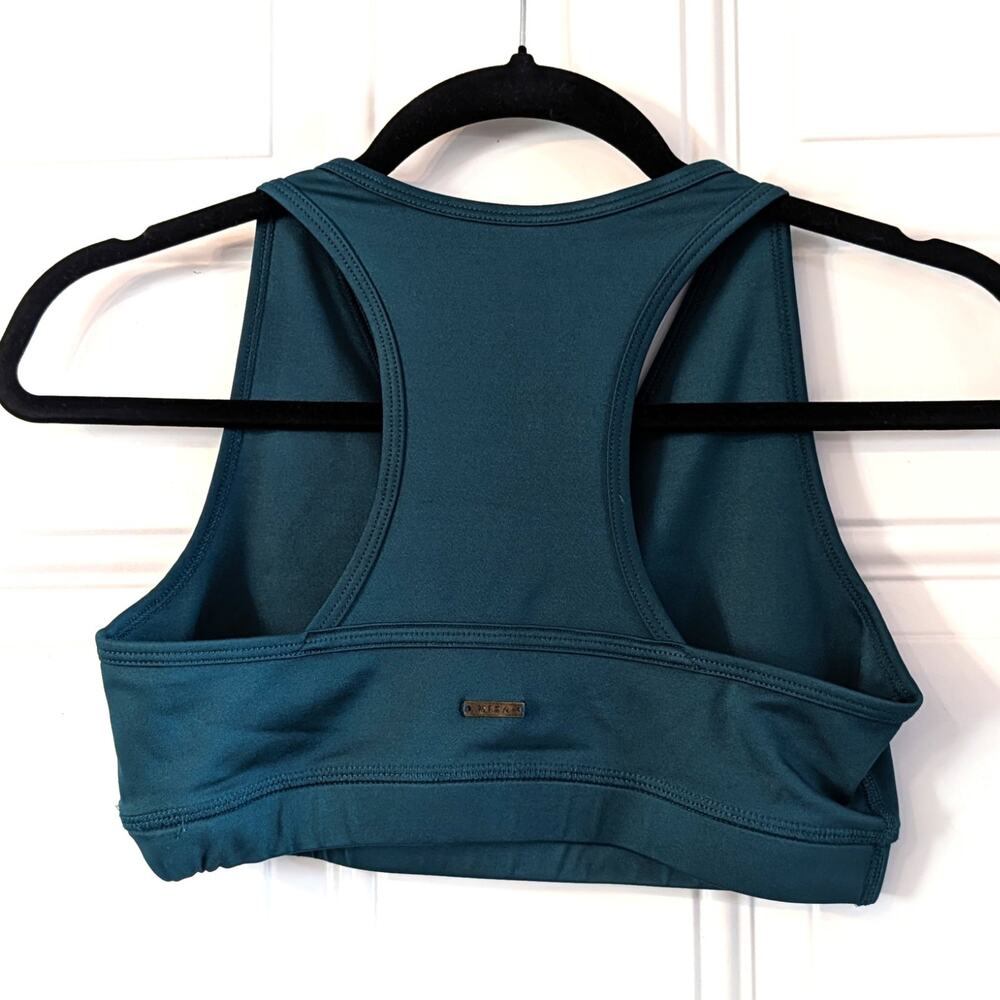 Mika Wrap Front Sports Bra Large Low Impact Yoga Pilates Green Athleisure - Picture 2 of 5
